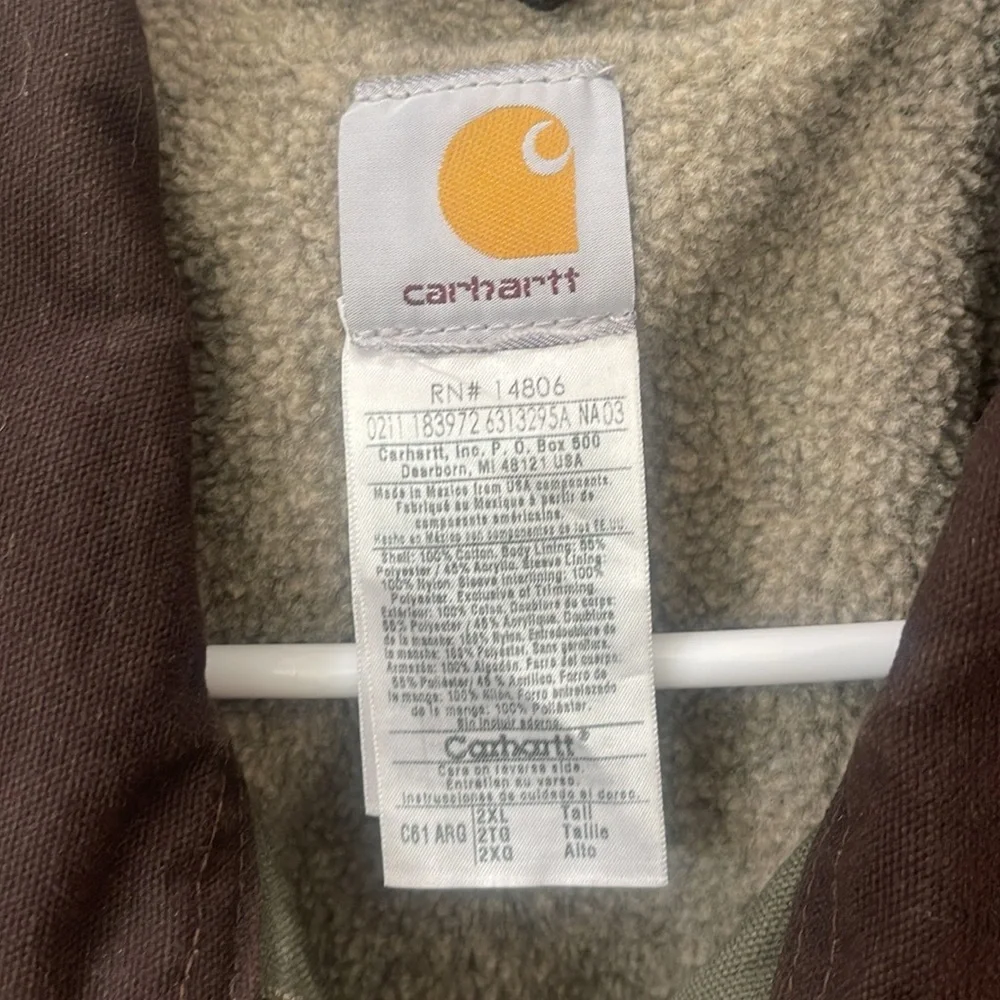 Carhartt  RN # C61 Green Coat Jacket Size 2XL Tall cotton Duck 14806 - Picture 11 of 16